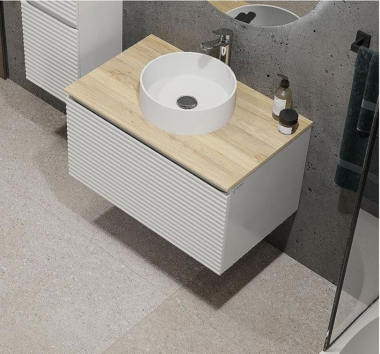 Тумба под раковину Jorno Cossety 80 Coss.01.80/P/W-DG/JR подвесная Белый