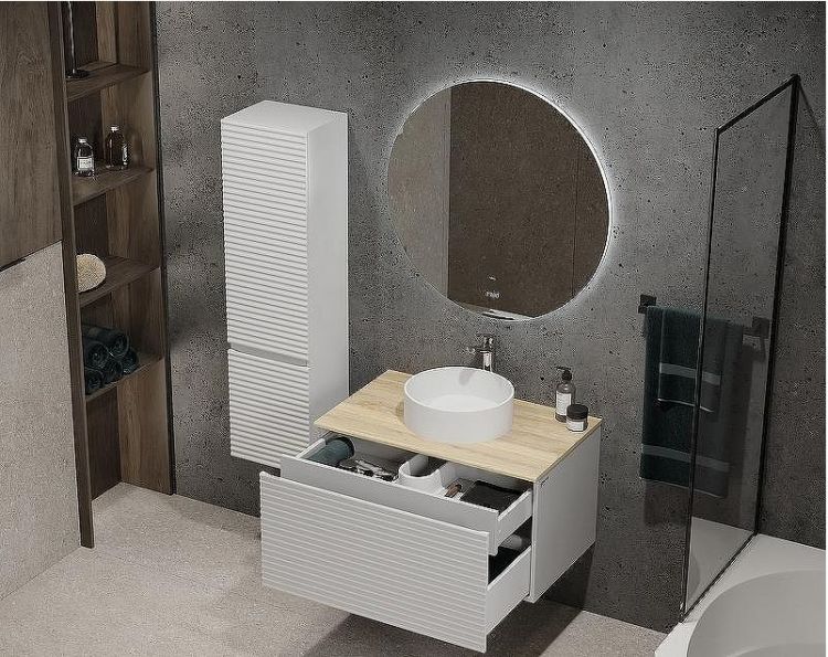 Тумба под раковину Jorno Cossety 80 Coss.01.80/P/W-DG/JR подвесная Белый