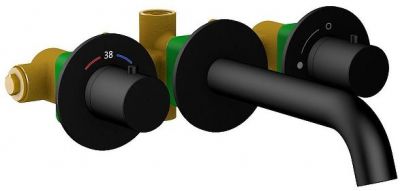 Смеситель для раковины Timo Saona 2381/03SM с термостатом цвет Черный матовый