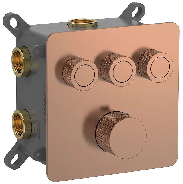 Смеситель для душа AQUAme AQM8812BC с термостатом цвет Шлифованная медь