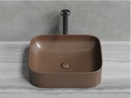 Умывальник CERAMICANOVA Element чаша накладная прямоугольная (цвет Темно-Коричневый Матовый) CN6052MDB
