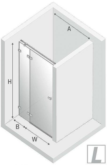 Душевая дверь New Trendy Avexa Chrome 80 L EXK-1441 профиль Хром стекло прозрачное