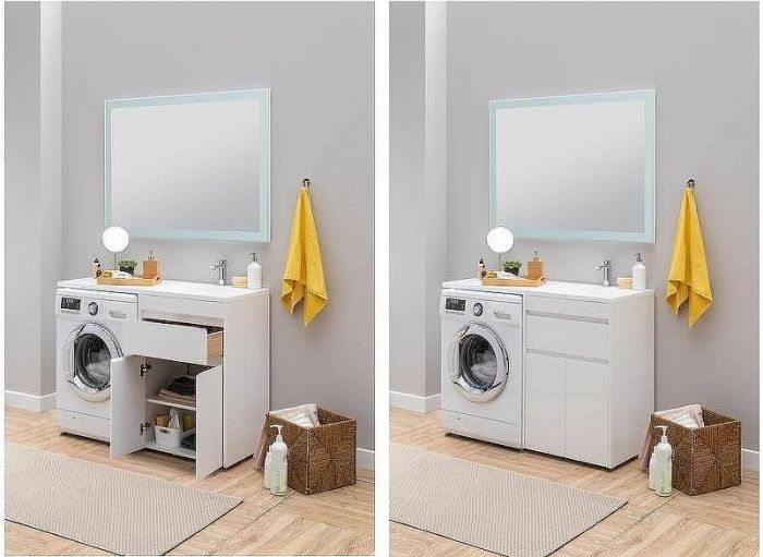 Тумба с раковиной Aquanet Токио 130 R 239216 Белая
