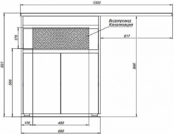 Тумба с раковиной Aquanet Токио 130 R 239216 Белая