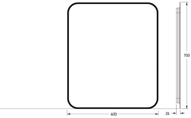 Зеркало Defesto Aura 60х70 DF 2976 с подсветкой 23W-3000K/Без выключателя/Теплый белый свет/Черная рама Зеркало Defesto Aura 60х70 DF 2976 с подсветкой 23W-3000K/Без выключателя/Теплый белый свет/Черная рама