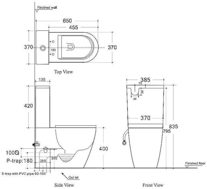Унитаз компакт Creto Logan L1 1001-004-WF без бачка и с сиденьем Микролифт