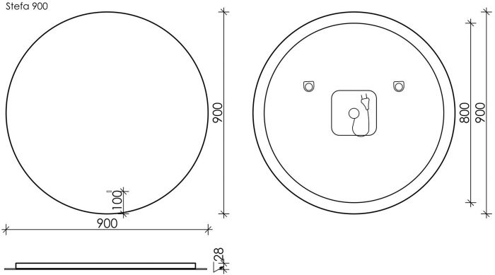 Зеркало SANCOS c подсветкой Sfera, 900 мм, SF900
