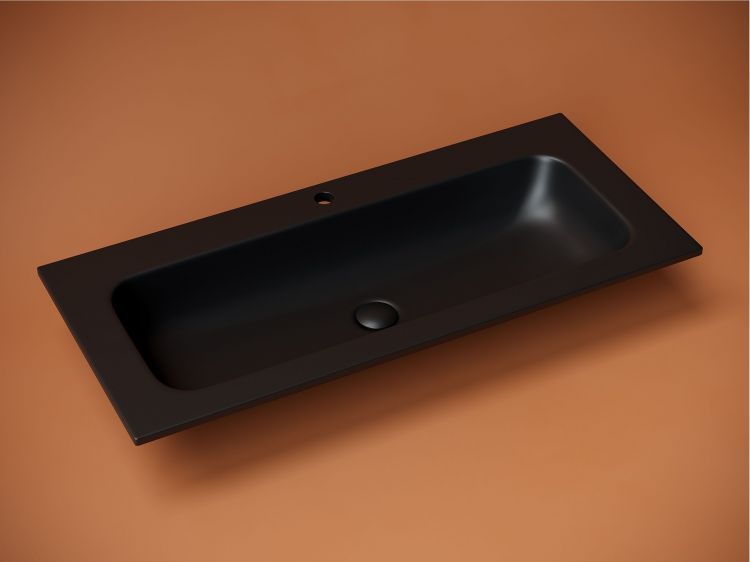 Раковина накладная SANCOS Grace прямоугольная с отверстием под смеситель, 1010x457x137 мм, цвет черный матовый, CN7013MB