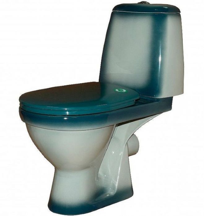 Унитаз компакт Rosa Премьер 4620008191157 Зеленый декор с бачком и сиденьем