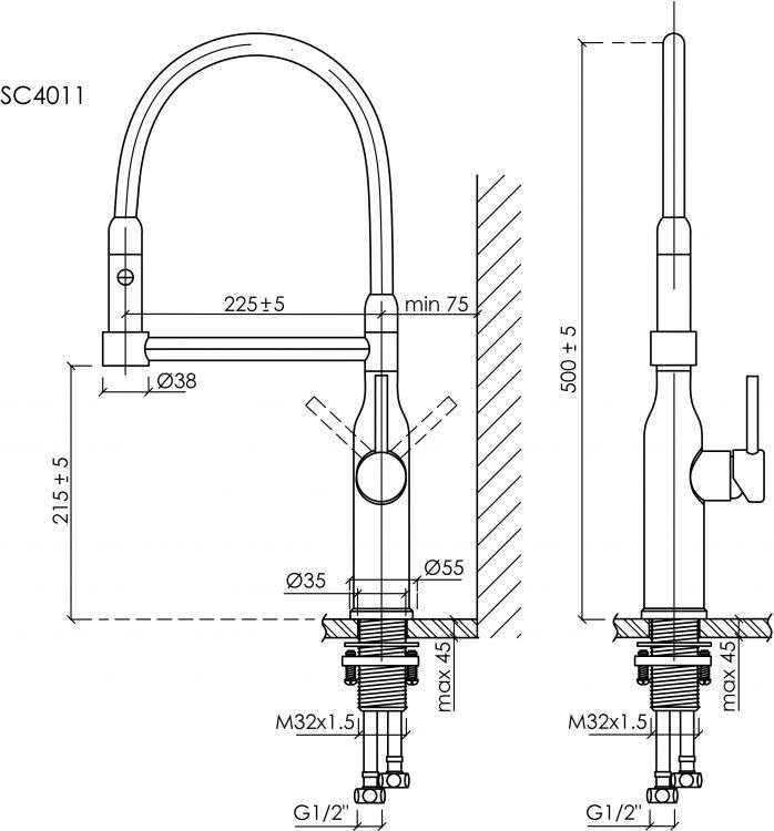 Смеситель для кухни Sancos Pride с гибким изливом, цвет нержавеющая сталь/черный, SC4011BNG Смеситель для кухни Sancos Pride с гибким изливом, цвет нержавеющая сталь/черный, SC4011BNG
