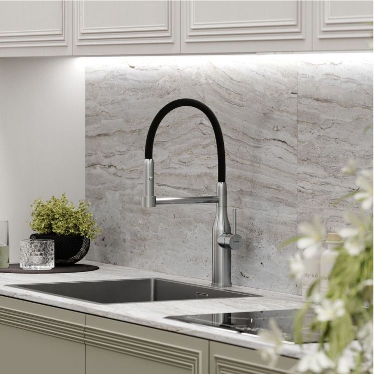 Смеситель для кухни Sancos Pride с гибким изливом, цвет нержавеющая сталь/черный, SC4011BNG Смеситель для кухни Sancos Pride с гибким изливом, цвет нержавеющая сталь/черный, SC4011BNG