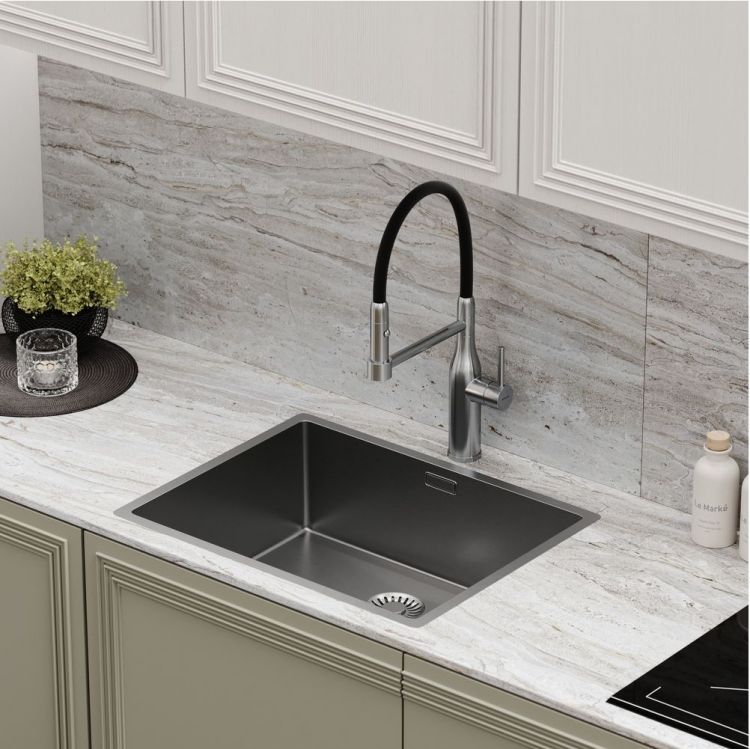 Смеситель для кухни Sancos Pride с гибким изливом, цвет нержавеющая сталь/черный, SC4011BNG Смеситель для кухни Sancos Pride с гибким изливом, цвет нержавеющая сталь/черный, SC4011BNG