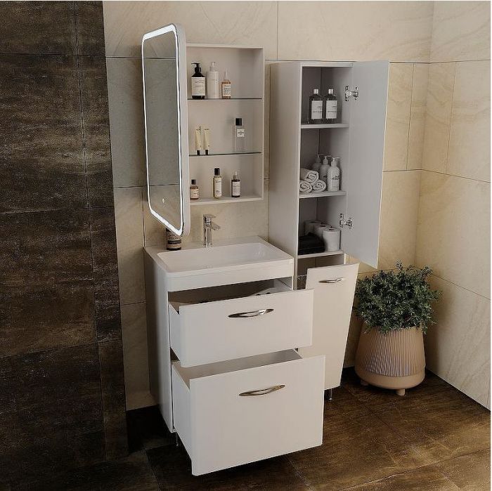 Зеркальный шкаф Style Line Каре 50 L СС-00002372 с подсветкой Белый