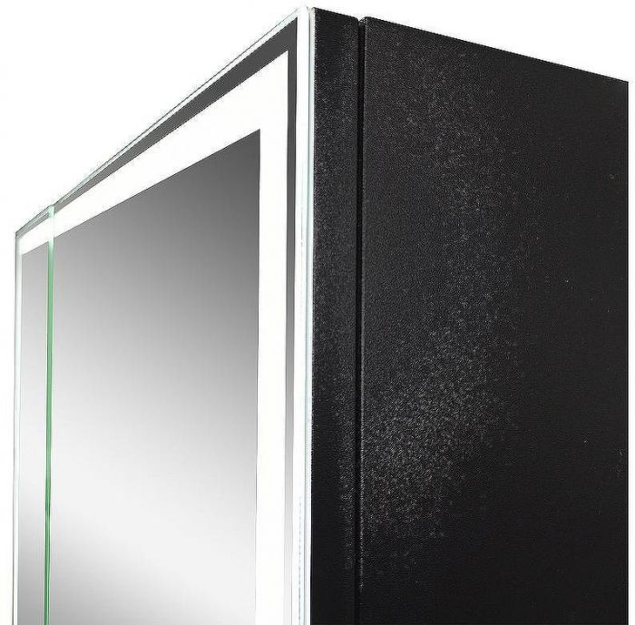 Зеркальный шкаф Континент Mirror Box black Led 80 МВК052 с подсветкой Черный