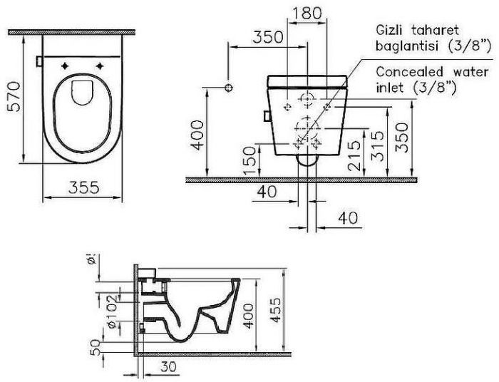 Унитаз биде Vitra Nest 5176B003-6233 подвесной с сиденьем Микролифт