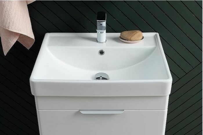 Тумба под раковину Aquanet Ирис new 70 310149 подвесная Белый глянец