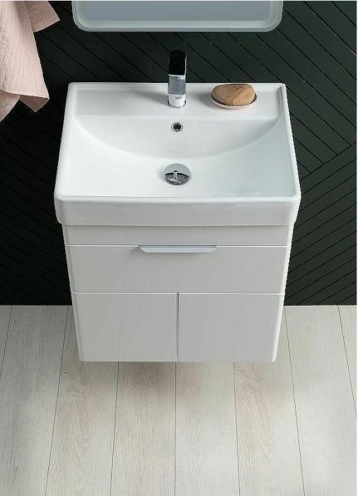 Тумба под раковину Aquanet Ирис new 70 310149 подвесная Белый глянец