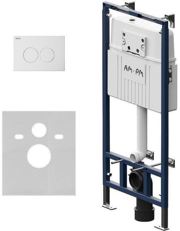 Инсталляция AM.PM MasterFit I012710.0101 для унитаза с Белой глянцевой клавишей смыва Инсталляция AM.PM MasterFit I012710.0101 для унитаза с Белой глянцевой клавишей смыва