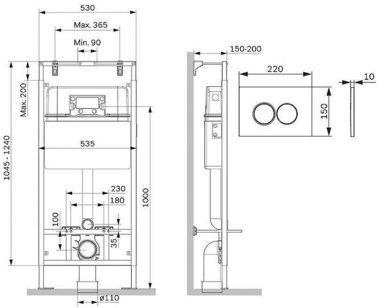 Инсталляция AM.PM MasterFit I012710.0101 для унитаза с Белой глянцевой клавишей смыва Инсталляция AM.PM MasterFit I012710.0101 для унитаза с Белой глянцевой клавишей смыва