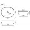 Умывальник чаша накладная SANCOS Element 480x350x130мм овальная, CN5010