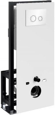Инсталляция WasserKRAFT Glan 66TLT.010.ME.WH.WH01 для унитаза Белое стекло с Белой клавишей смыва