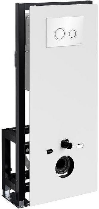Инсталляция WasserKRAFT Glan 66TLT.010.ME.WH.WH01 для унитаза Белое стекло с Белой клавишей смыва