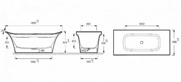 Ванна из искусственного камня 180х80 Jacob Delafon Grands Boulevards E6D156-0 Ванна из искусственного камня 180х80 Jacob Delafon Grands Boulevards E6D156-0