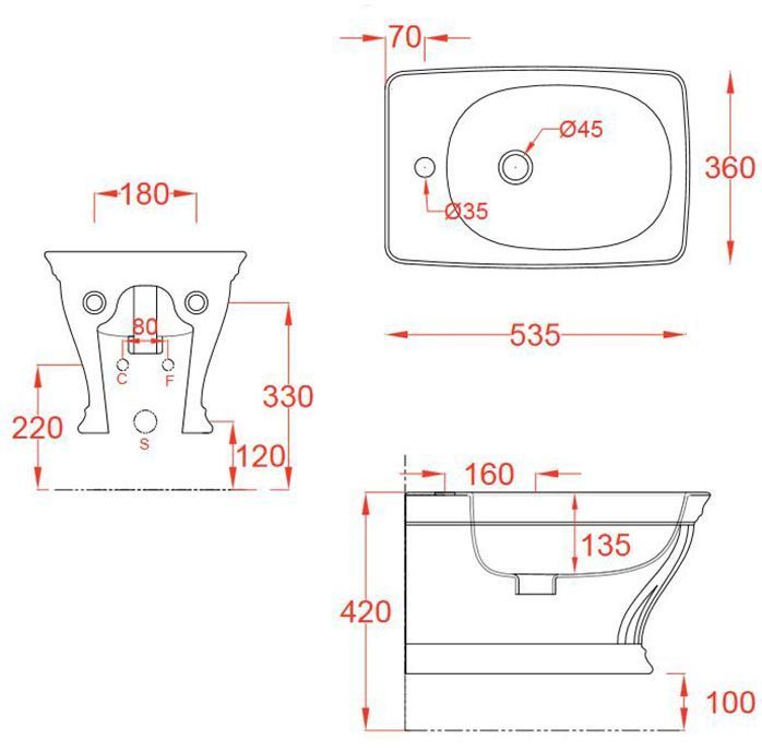Биде ARTCERAM Civitas CIB001 01 00 bi*1 Биде ARTCERAM Civitas CIB001 01 00 bi*1