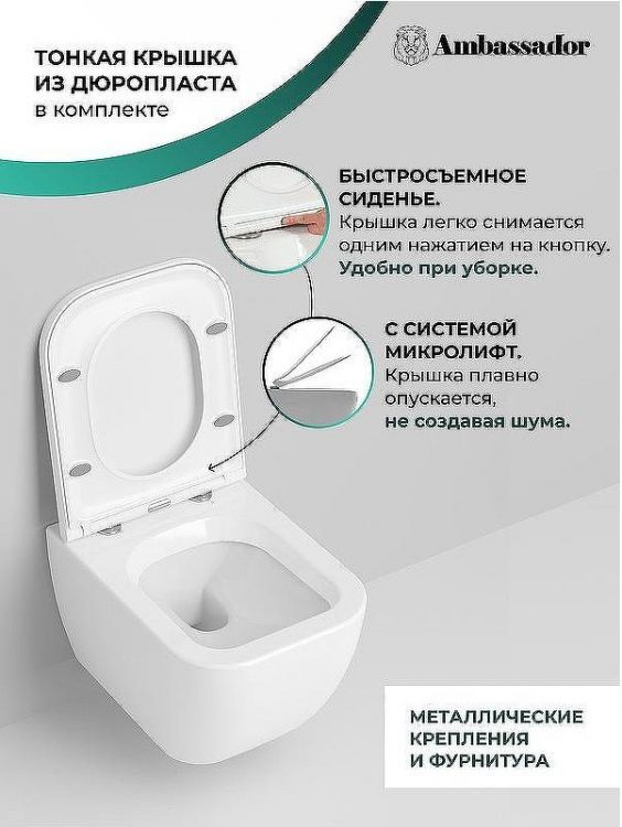 Унитаз Ambassador Forsa 243K19003S подвесной с сиденьем Микролифт