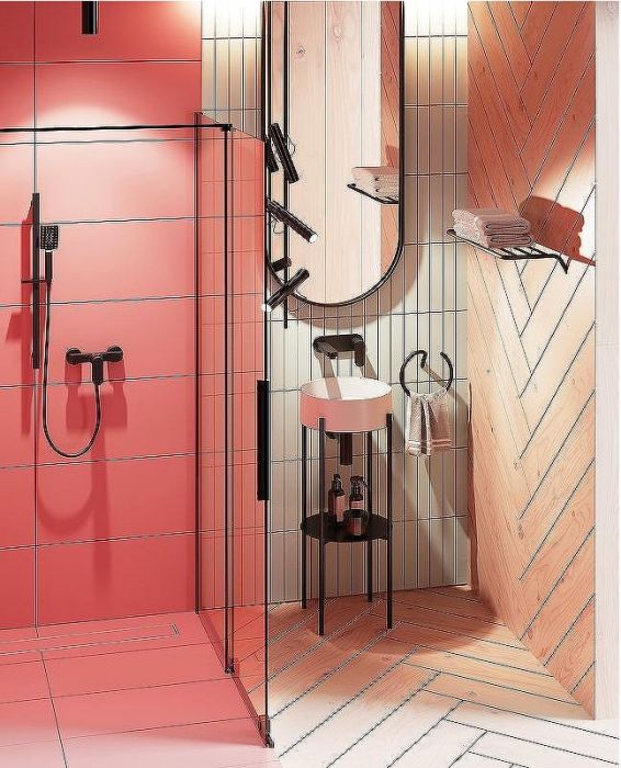 Душевая перегородка Deante Jasmin Walk-In 120 KTJ_N32R профиль Черный матовый стекло прозрачное