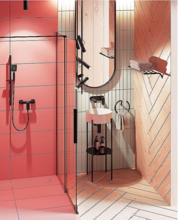 Душевая перегородка Deante Jasmin Walk-In 120 KTJ_N32R профиль Черный матовый стекло прозрачное