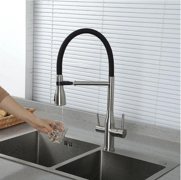 Смеситель для кухни Gappo G4399-75 Сатин Черный