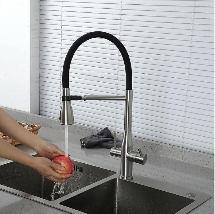 Смеситель для кухни Gappo G4399-75 Сатин Черный