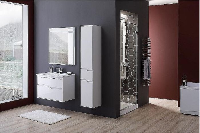 Шкаф пенал Aquanet Модена 35 L 218461 подвесной Белый глянец