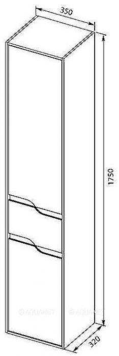 Шкаф пенал Aquanet Модена 35 L 218461 подвесной Белый глянец