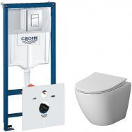 Комплект унитаза Niagara Vista NG-9301 с инсталляцией Grohe Rapid SL 38775001 с сиденьем Микролифт и клавишей смыва Хром