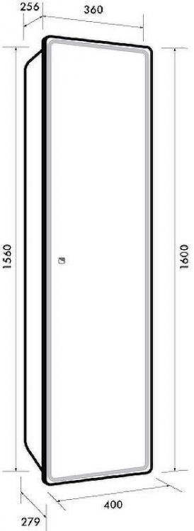 Шкаф пенал Dreja Point 40 99.9035 подвесной Белый