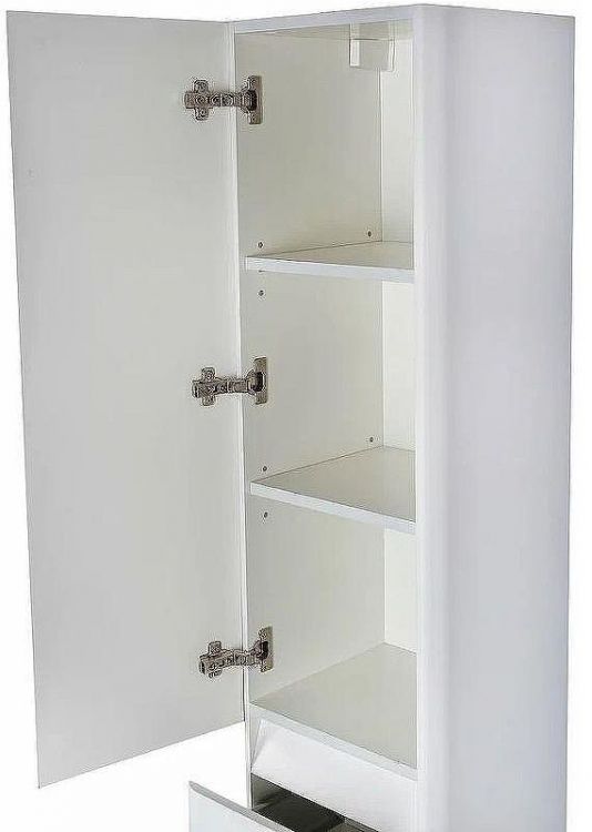 Шкаф пенал Style Line Атлантика 35 L Люкс Plus СС-00002257 с бельевой корзиной Белый матовый антискрейтч