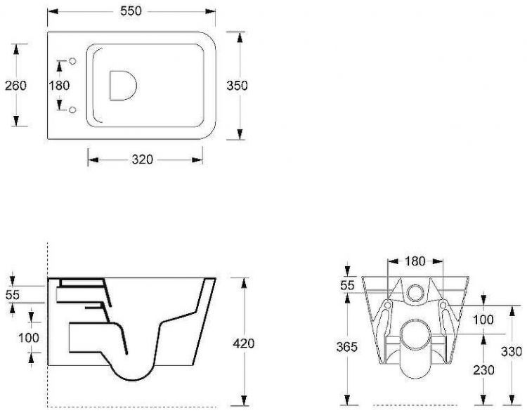 Унитаз Alice Hide 31210101 подвесной Белый глянцевый без сиденья