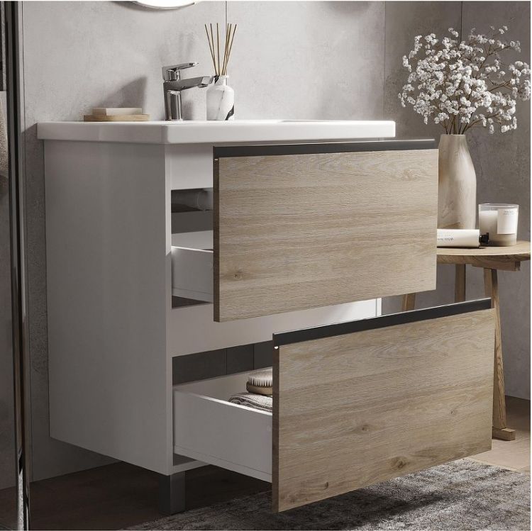 Тумба под раковину Vigo Cross 70 448 цвет Дуб давос натуральный Белый