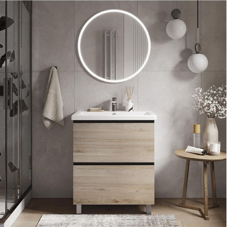 Тумба под раковину Vigo Cross 70 448 цвет Дуб давос натуральный Белый