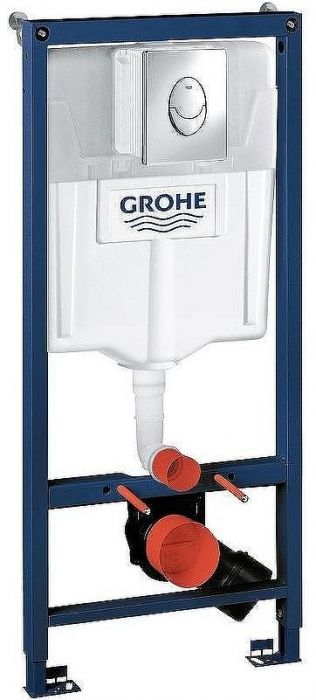 Комплект унитаза Damixa Jupiter DX77C1738SC с инсталляцией Grohe Rapid SL 38721001 с сиденьем Микролифт и клавишей смыва Хром