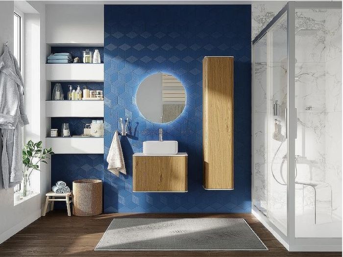 Комплект мебели для ванной STWORKI Ноттвиль 60 444537 подвесной Дуб верона