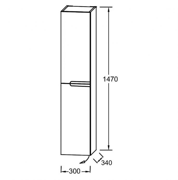 Шкаф-пенал Jacob Delafon Nona 30х147х34 см EB1892LRU-G98, глянцевый темно-синий