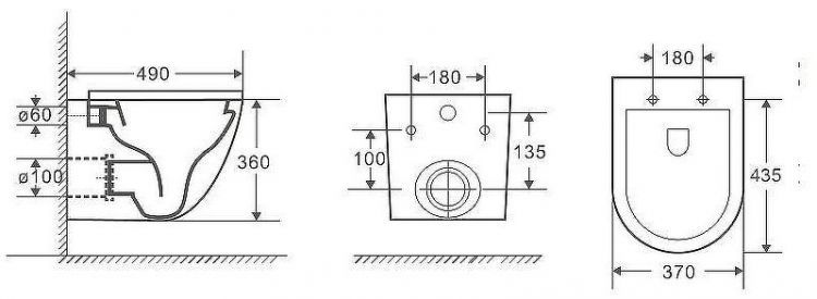 Комплект унитаза WeltWasser Merzbach 043 GL-WT 10000009939 с инсталляцией WellWant Standart 50 WWISI1110B с сиденьем Микролифт и клавишей смыва Хром глянцевый