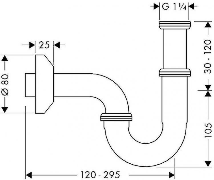 Сифон для раковины Hansgrohe 53010000 Хром