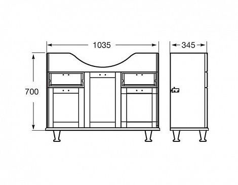 Тумба под раковину Roca America ZRU9302792 орех