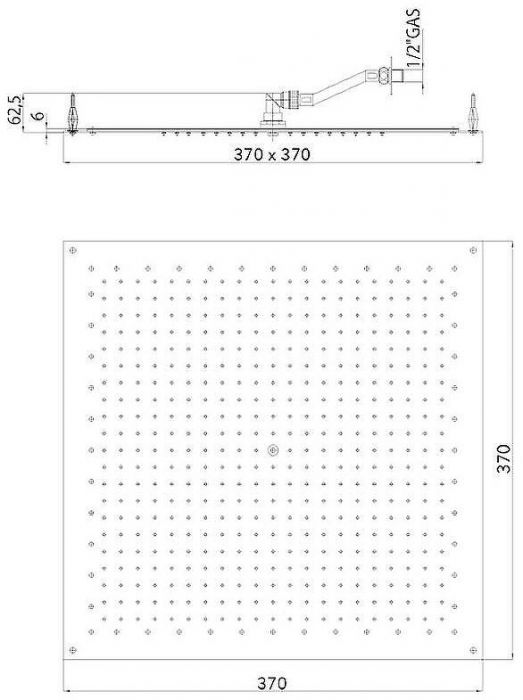 Верхний душ Bossini Paris Cube I01603.030 Хром