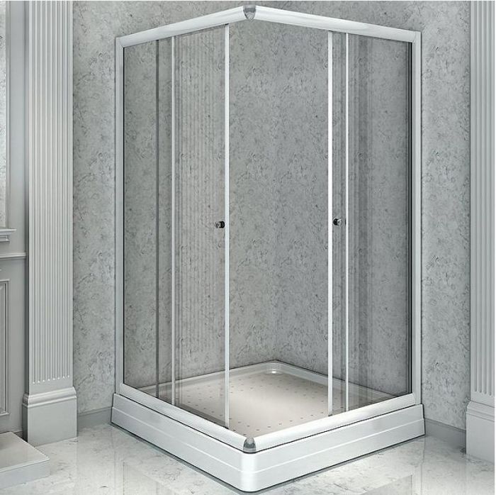 Душевой уголок Radomir 90x90 1-03-1-0-0-1180 с поддоном профиль Белый стекло прозрачное
