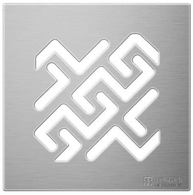 Душевой трап Berges Zentrum Antik 150x150 090465 с решеткой Хром матовый